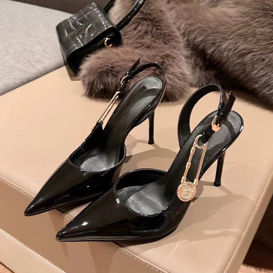 Women's Black High Stiletto Summer Sexy Pointed Heels