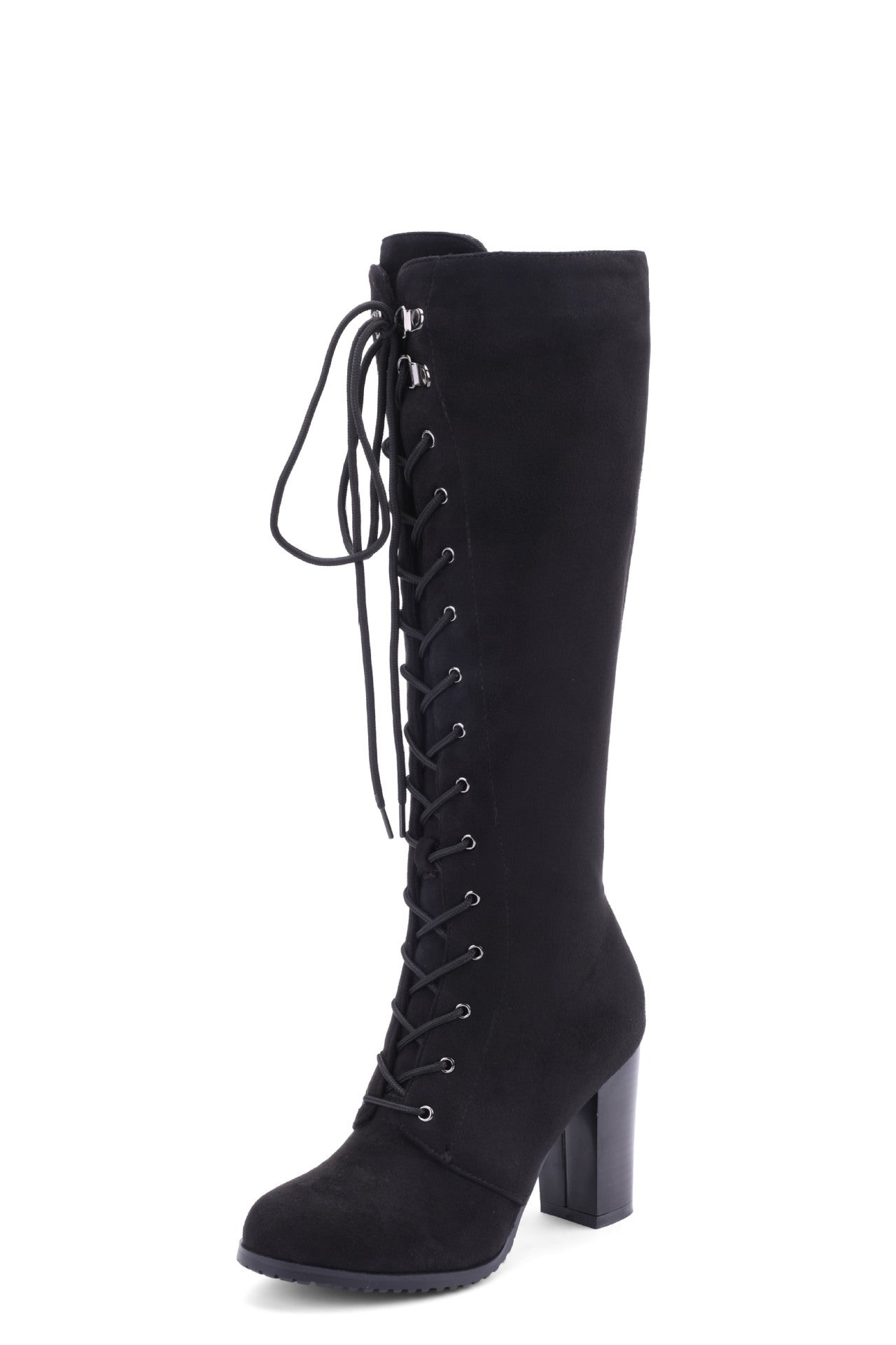 Women's High Thick Winter Front Handsome Suede Boots