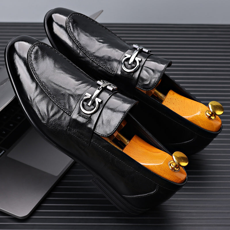 Men's Layer Cowhide Soft Bottom Surface Versatile Loafers