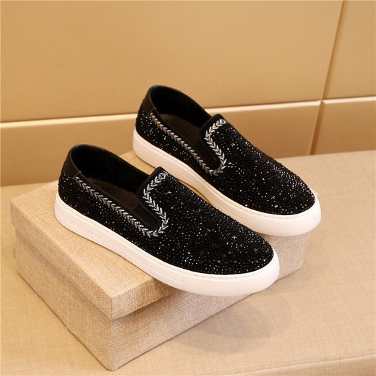 Men's Summer Rhinestone Korean Style British Fashion Canvas Shoes