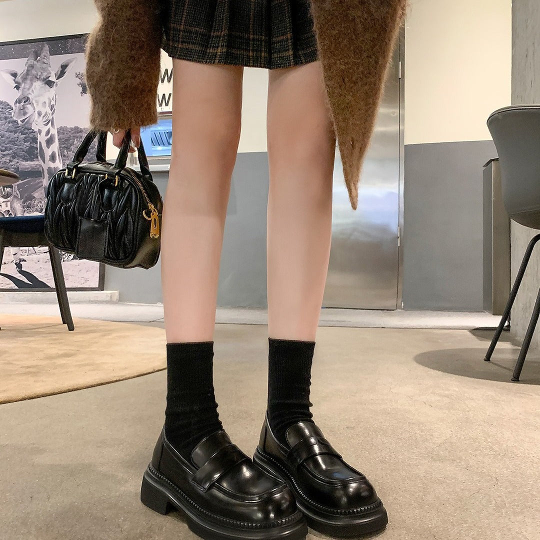 Women's Style Retro Rub Colored Thick Bottom Loafers