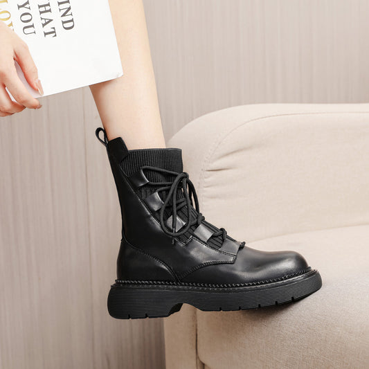 Women's Martin Short Thick Bottom Single Real Boots