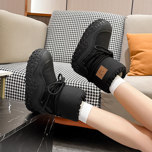 Cotton Thickened Smiley Face Waterproof Winter Snow Boots
