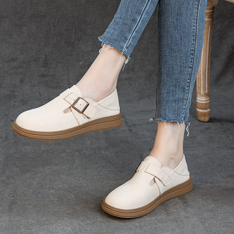 Pedal Pumps Soft Bottom First Layer Women's Casual Shoes
