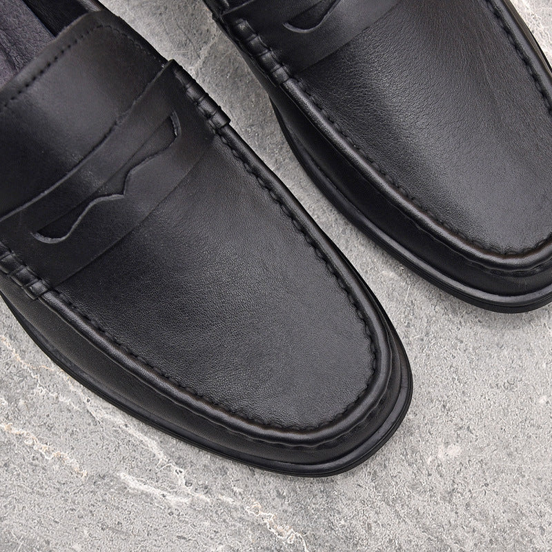 Men's Style Retro Rub Colored Handmade Square Toe Leather Shoes