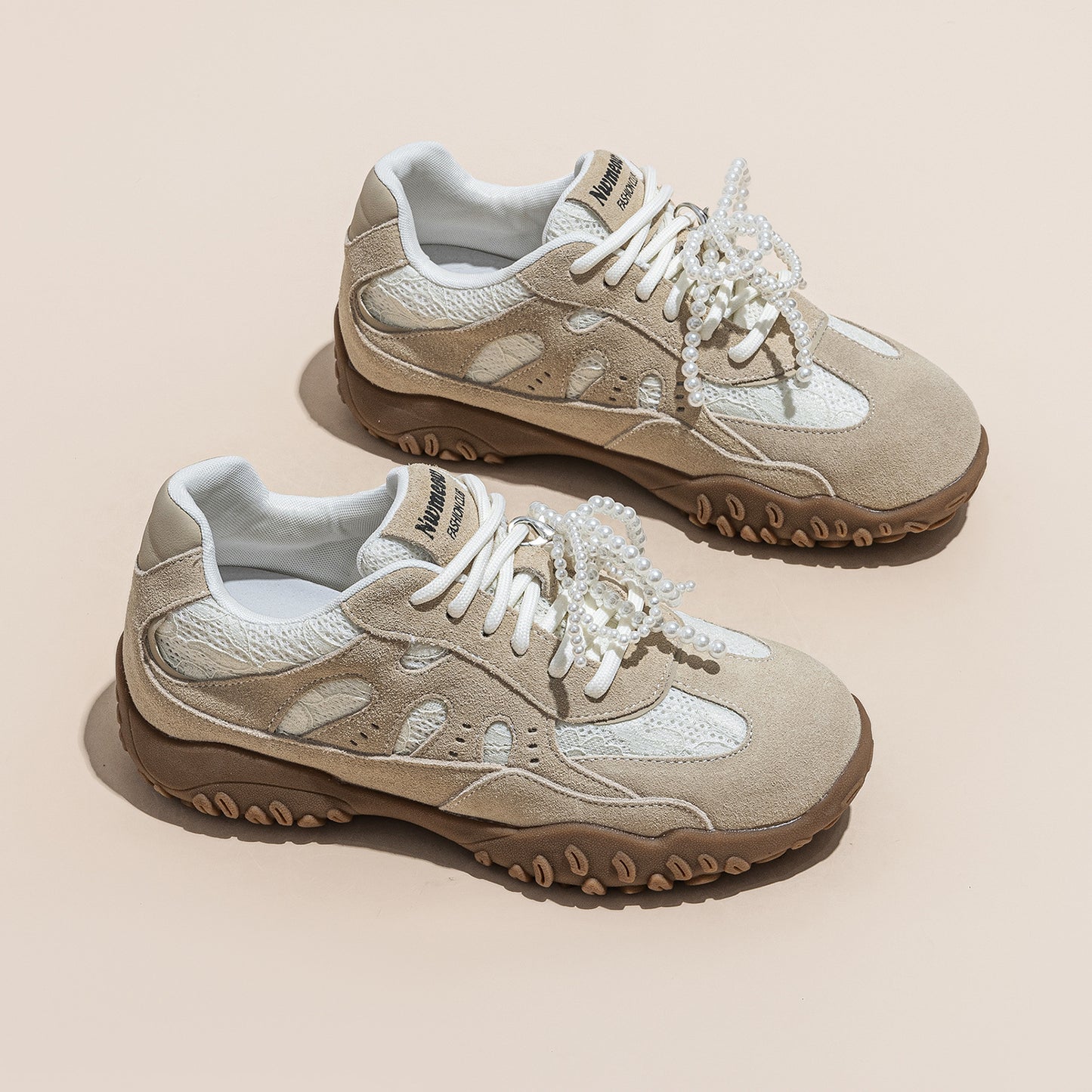Women's Dad Platform White Breathable Sports Leisure Casual Shoes