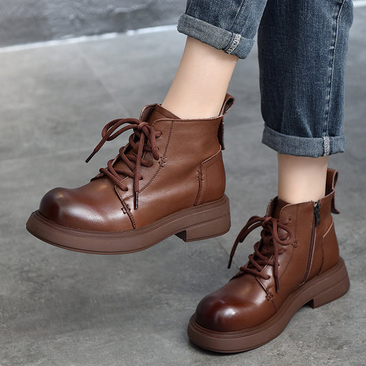 Price Short Female First Layer Cowhide Boots