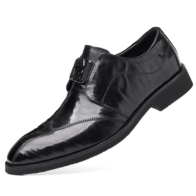 Men's Sheepskin Business Formal Wear British One Leather Shoes