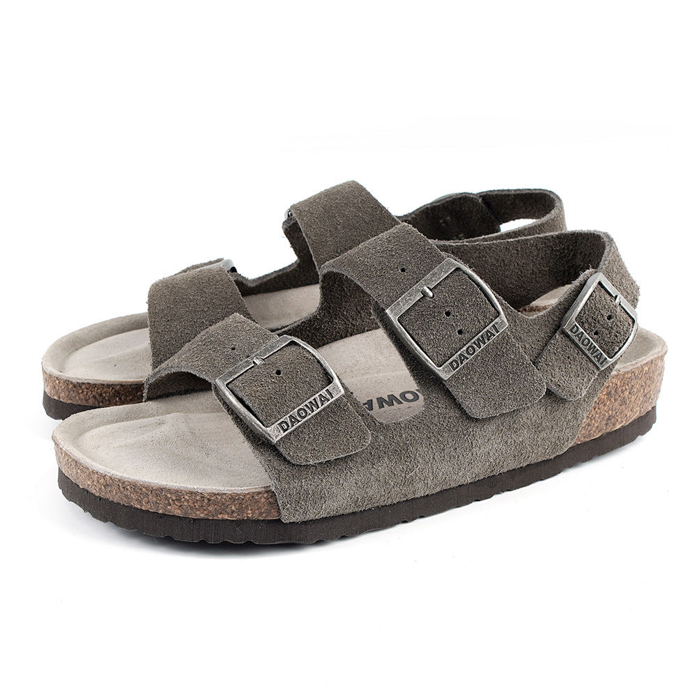 Women's & Men's Outside The Island Double Buckle Suede Sandals