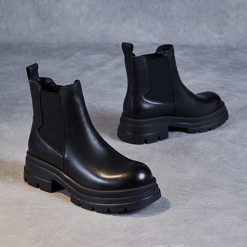 Women's British Style Chelsea Ankle Trendy Smoke Boots