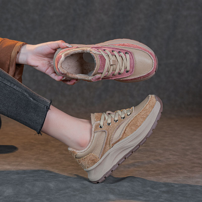 Women's Genuine Winter Veet First Layer Cowhide Women's Sports Shoes