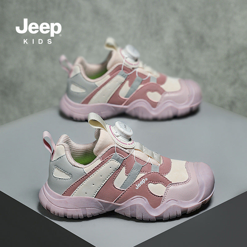 Children's Spring Rotating Button Comfortable Lightweight Boy's Kid's Sneakers