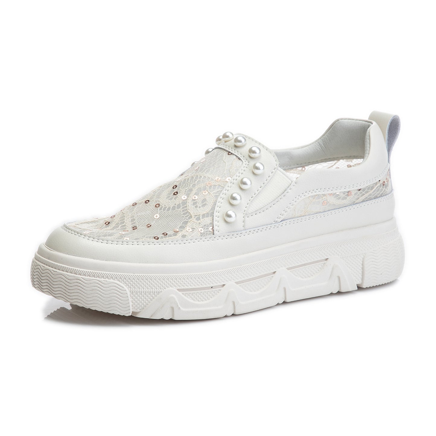 Women's White Genuine Summer Transparent Mesh Sports Casual Shoes