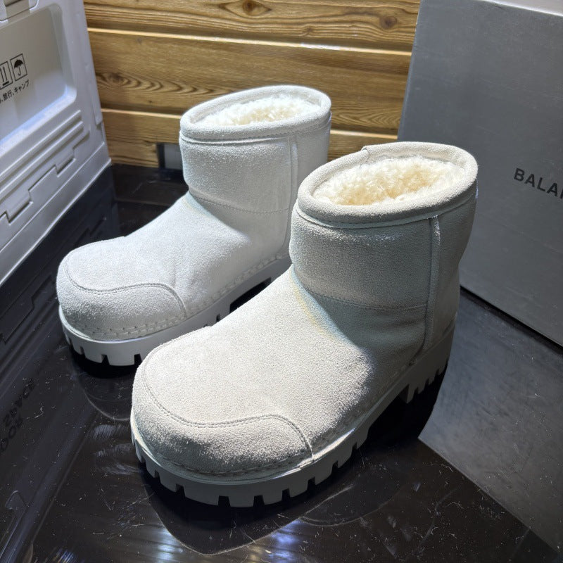 Women's & Men's Couple Big Toe Thick Bottom Slip-on Short For Warm Snow Boots