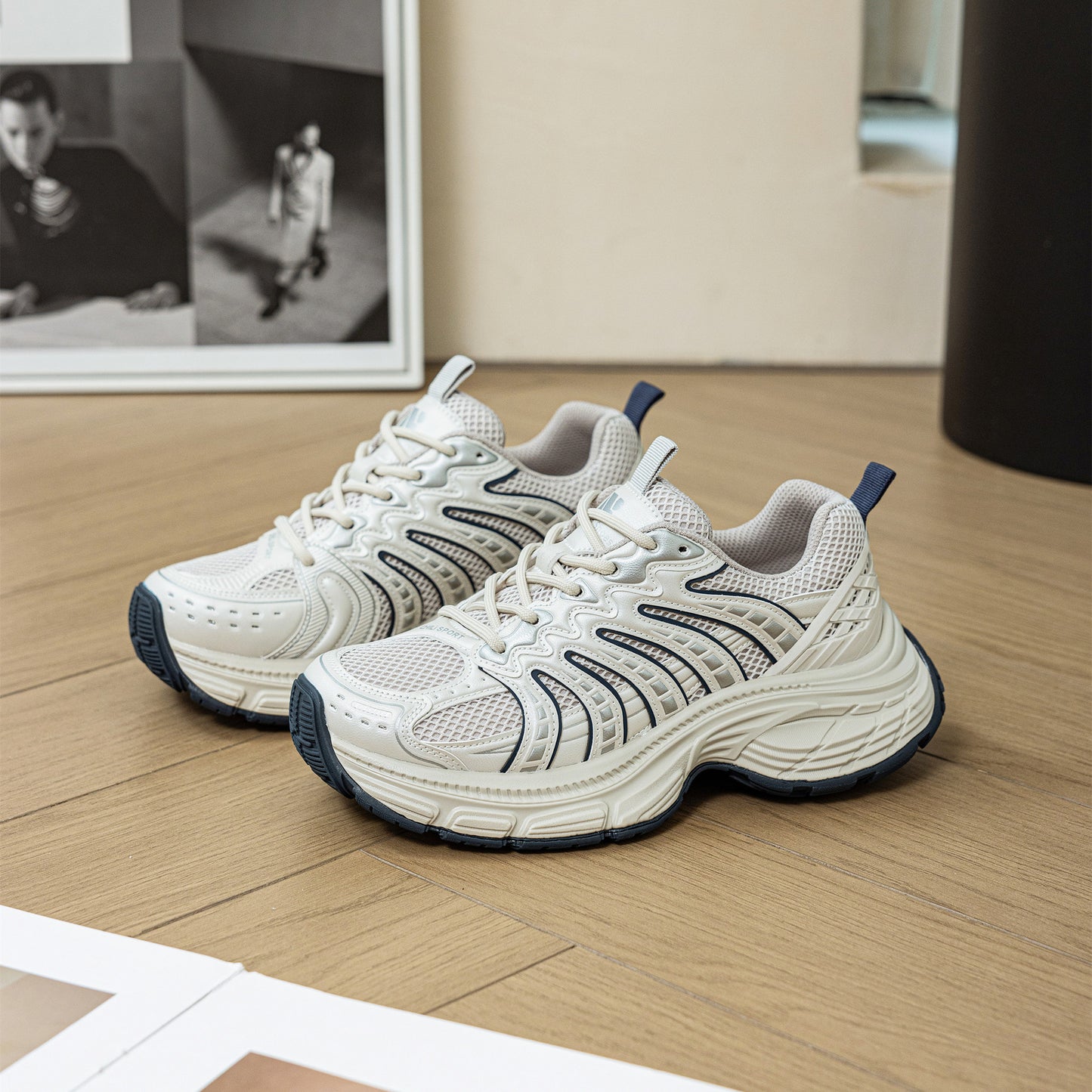 Women's Trendy Daddy Fishbone Fashionable Breathable Platform Sneakers