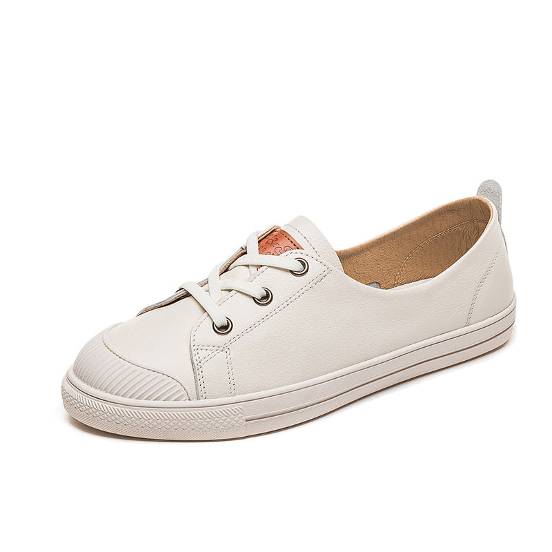 Pretty Genuine White Comfortable Muffin Flat Casual Shoes