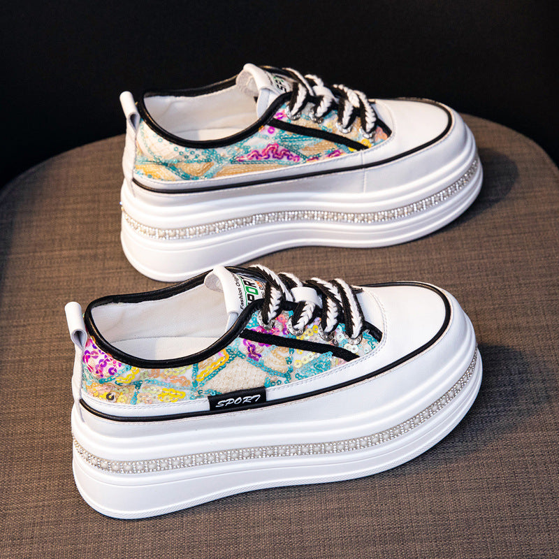Women's Increasing Board Small Skirt Leisure Rhinestone Women's Casual Shoes