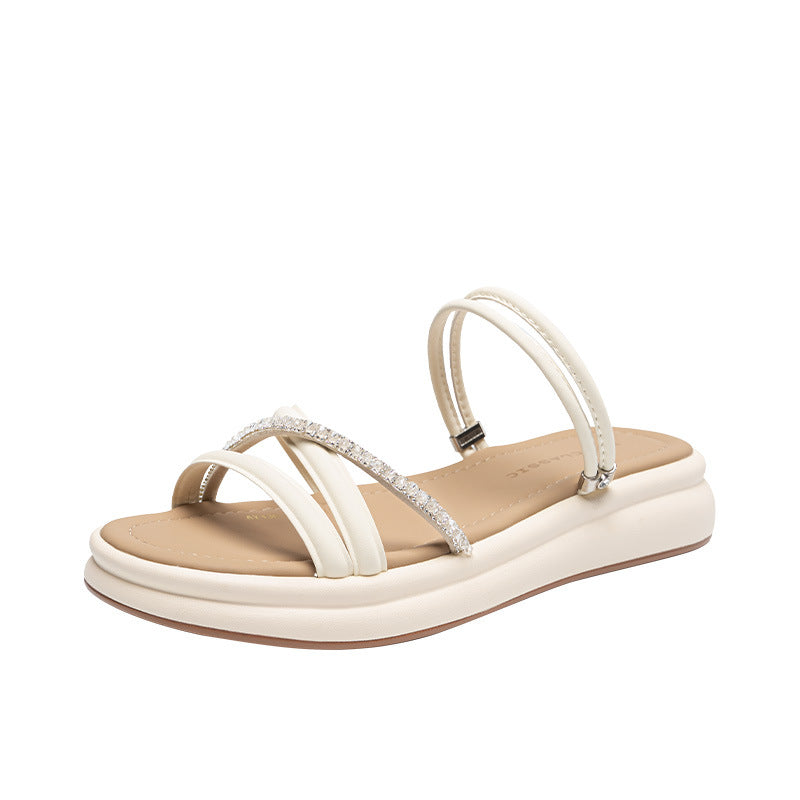 Women's Korean Fashionable Roman Dual-purpose Rhinestone Summer Sandals