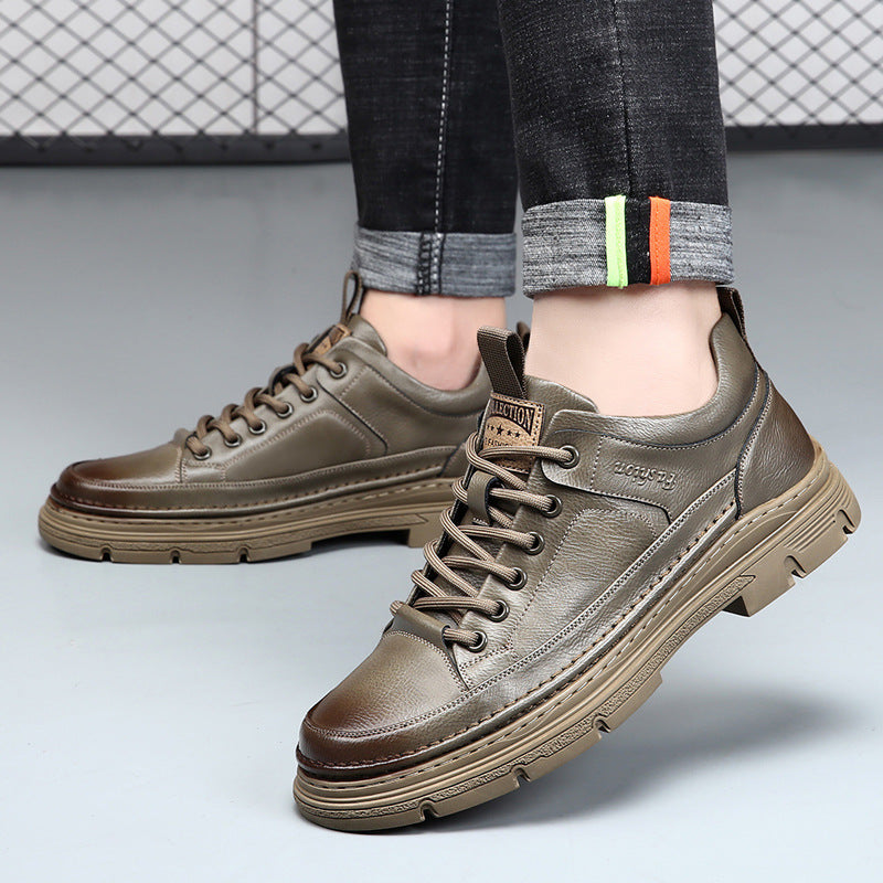 Men's Invisibly Heightened Outdoor Soft Bottom Men's Casual Leather Shoes