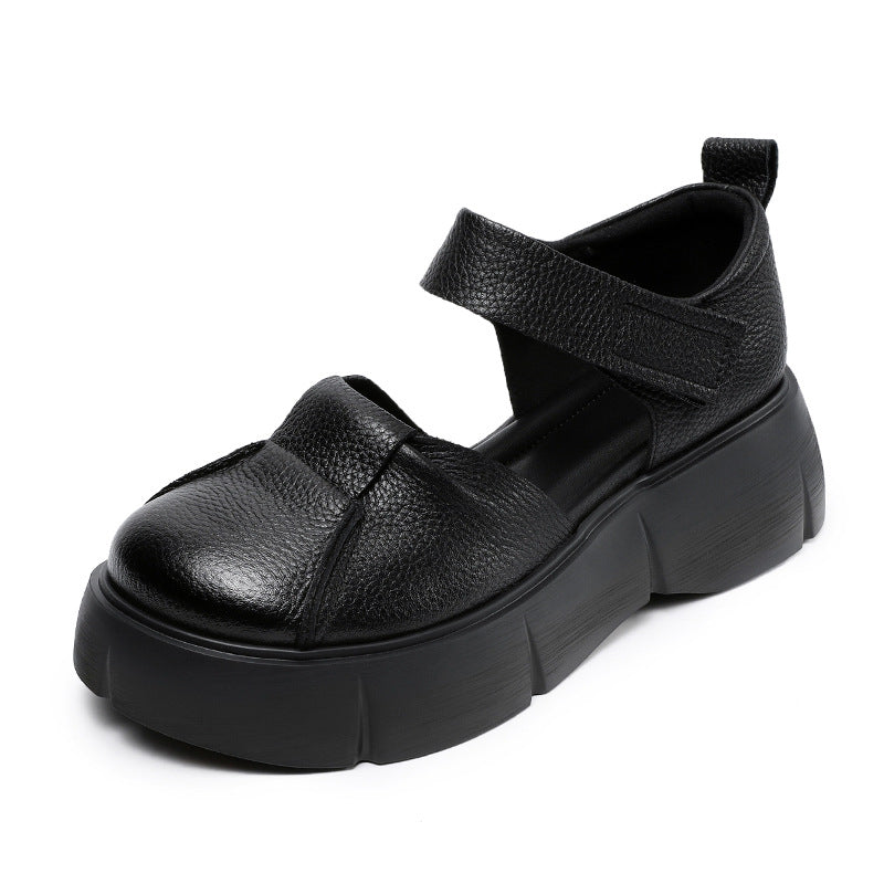 Closed Toe Strap Breathable Lightweight Platform Vintage Hollow Sandals