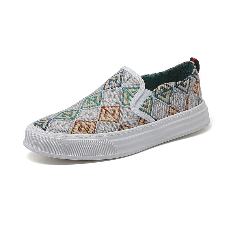Men's Vintage Cloth Sail Breathable Camouflage Knitted Trendy Canvas Shoes