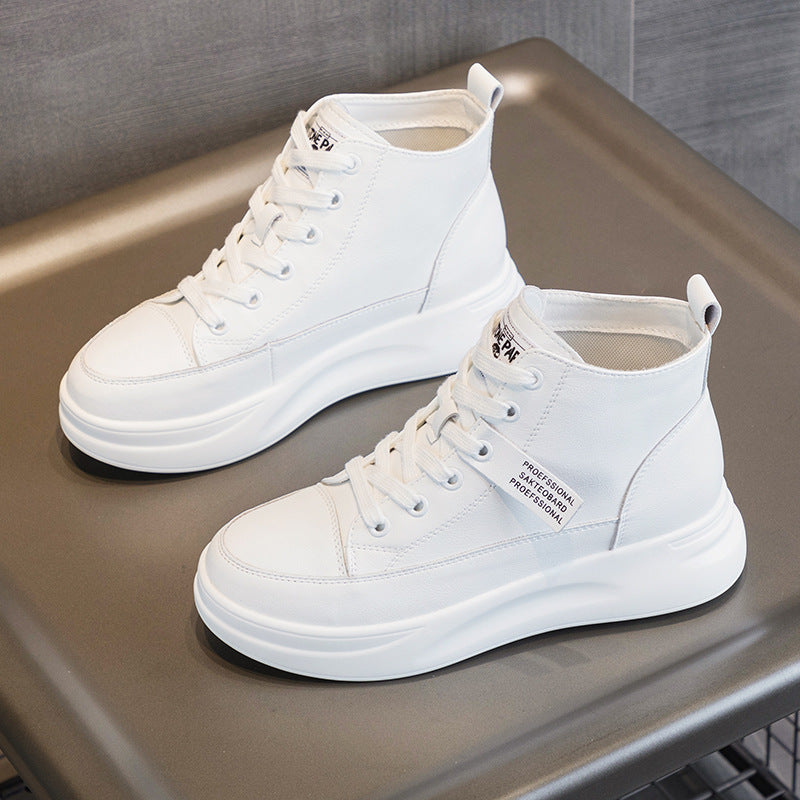 Women's Korean Style Platform White Sports Single Casual Shoes