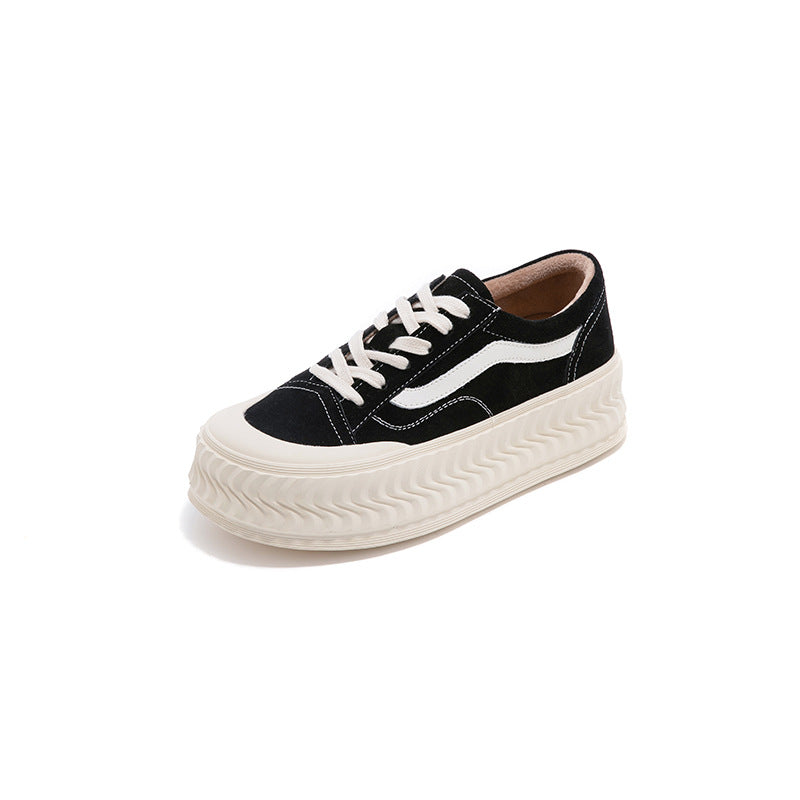 Women's Thick Bottom Biscuit Shape Genuine Made Casual Shoes