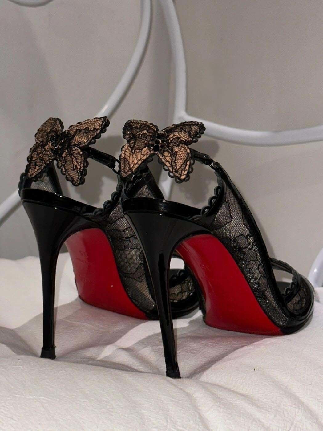 Women's Lace Red High Stiletto Hollow Sexy Heels