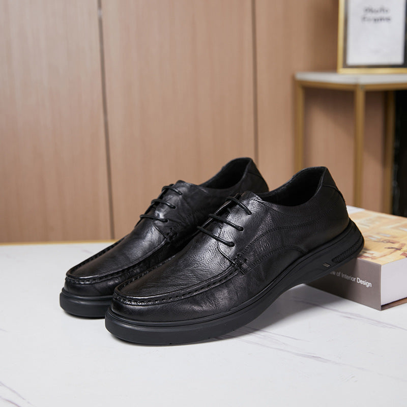 Men's Clutch Pattern Cowhide Thick Sole Comfortable Leather Shoes
