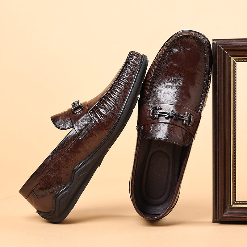 Men's Sheepskin Summer Buckle Fashion Comfortable Slip-on Loafers