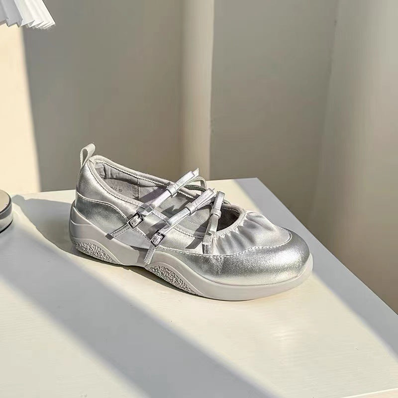 Women's Ballet Dong Summer Platform Bow Sports Casual Shoes