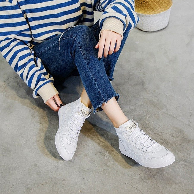 Women's & Men's Spring Breathable Round Toe Pumps Flat Cowhide Sneakers