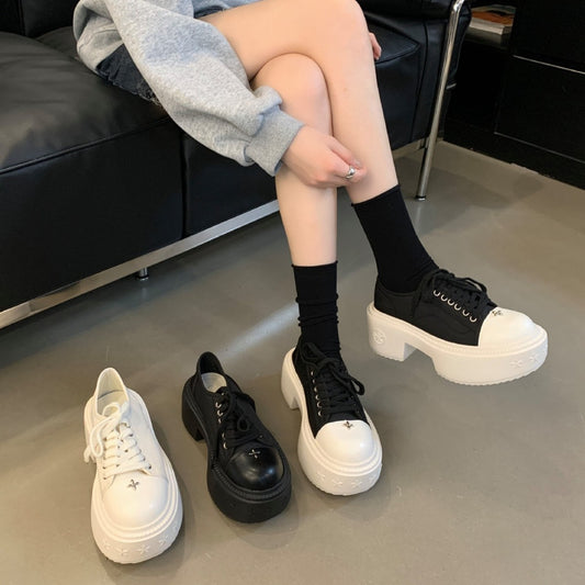 Women's Mom Autumn Street Corner Thick Bottom Large Sneakers