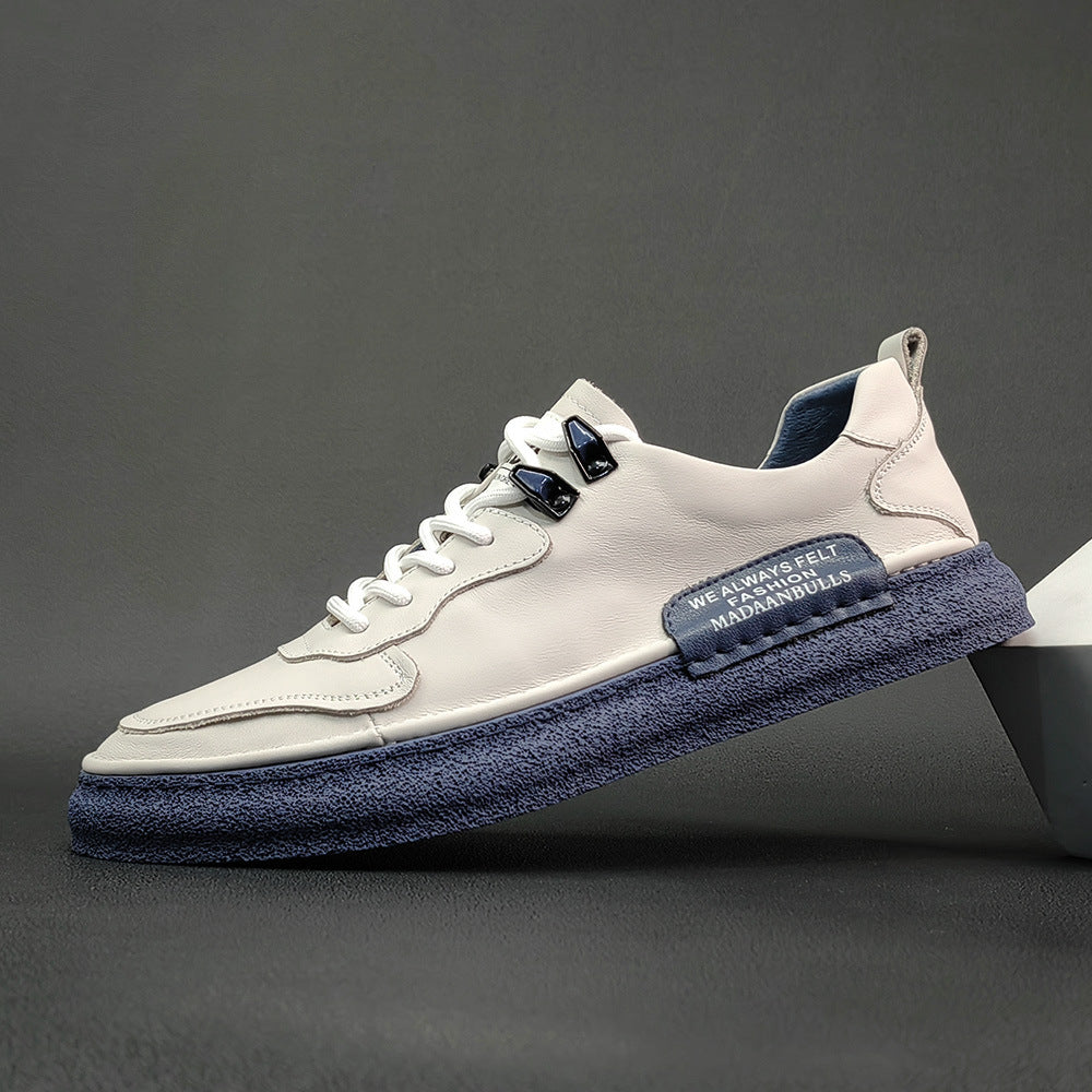 Men's Top Layer Cowhide Board Fashionable Niche Sneakers