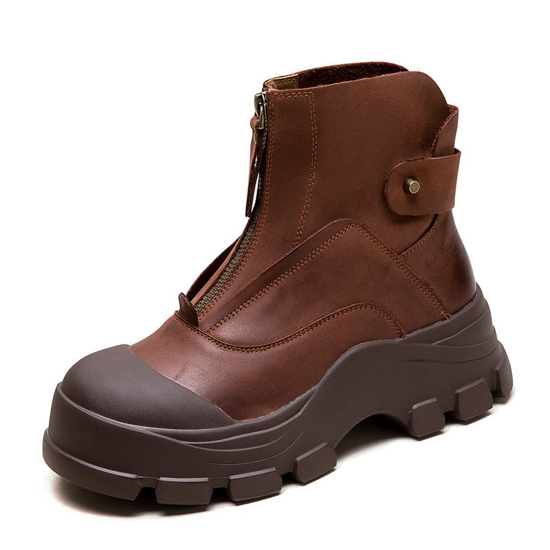 Women's First Layer Cowhide Platform Knight Fashion Boots