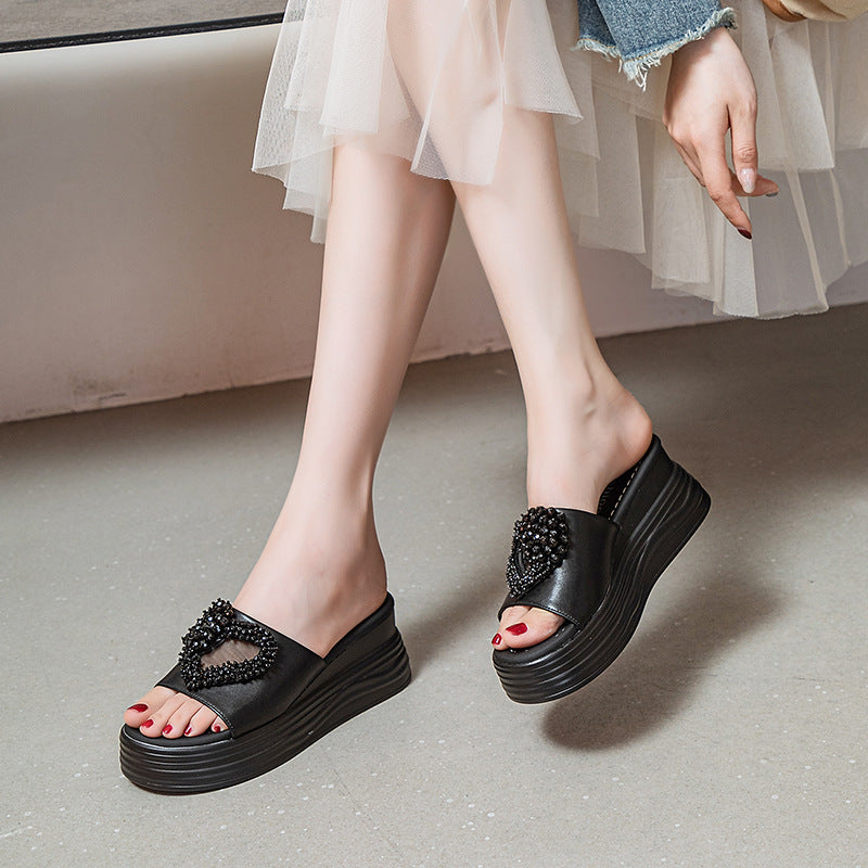 Women's Increasing Summer Wear Leisure Platform Thick Slippers