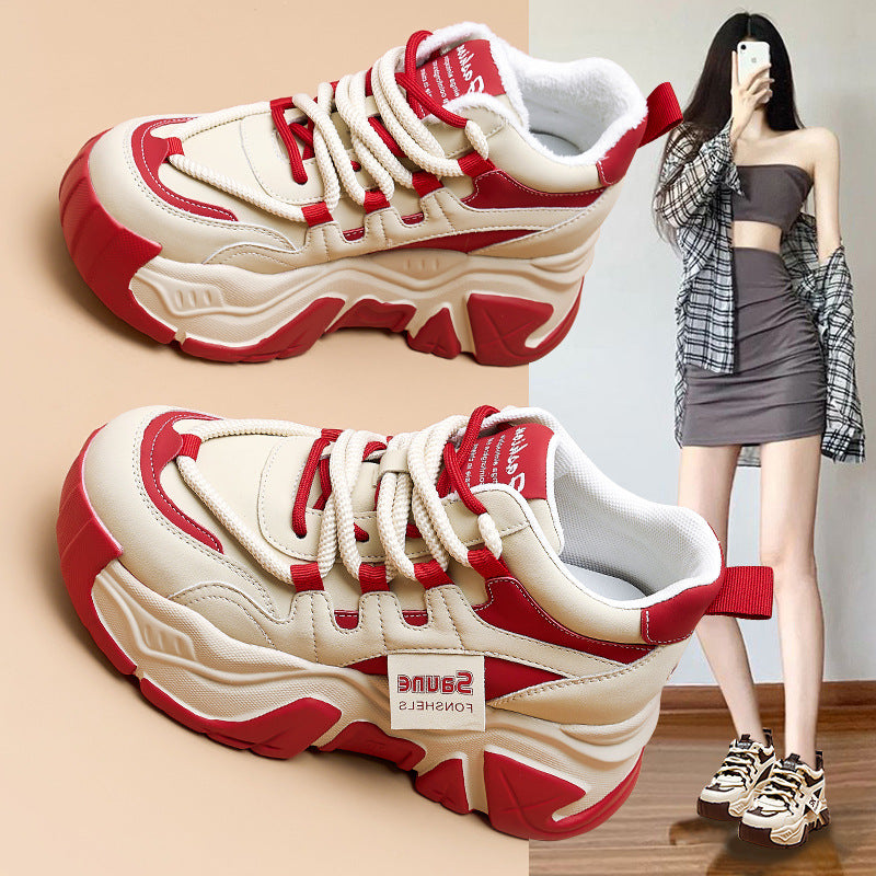 Women's Platform Dad Genuine Height Increasing Fleece-lined Women's Sports Shoes