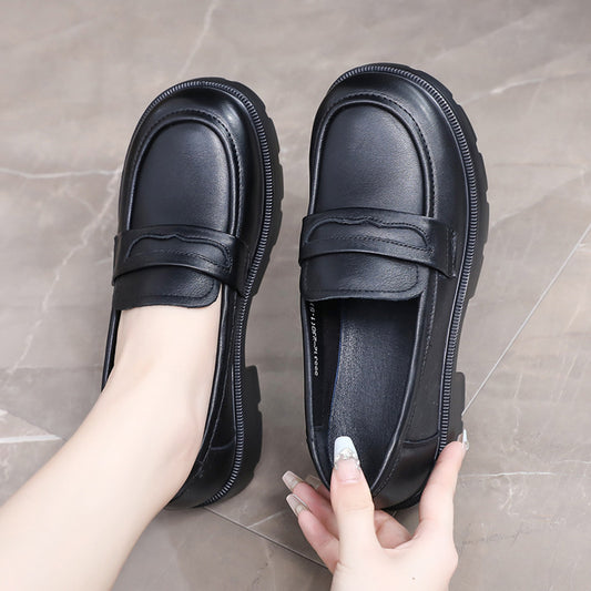 Women's First Layer Pumps Thick Bottom Korean Loafers
