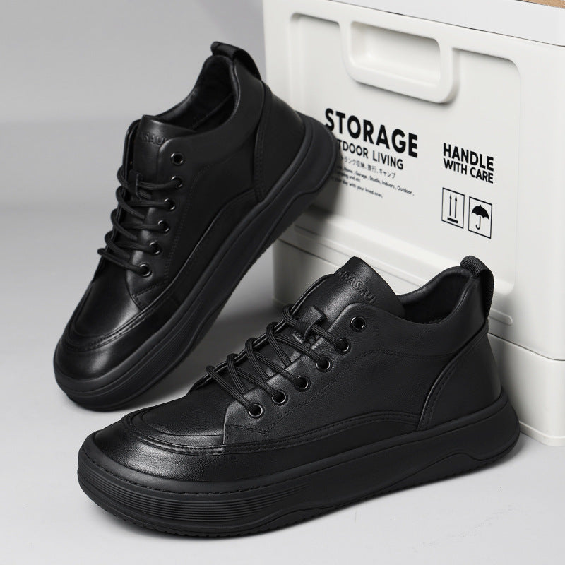 Men's Winter Fleece-lined Warm Leisure Sports Soft Platform Genuine Men's Board Shoes