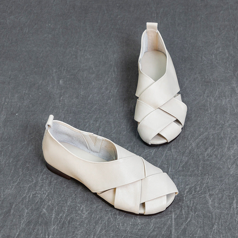 Women's Bag Roman Style Flat Soft Bottom Surface Hollow Sandals