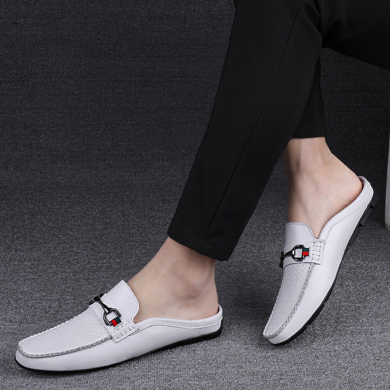 Men's Fashion Embossing Metal Buckle Leisure Convenient Sandals