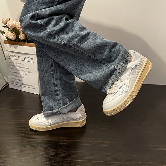 Women's Seoul College Thick Bottom Breathable White Spring Casual Shoes