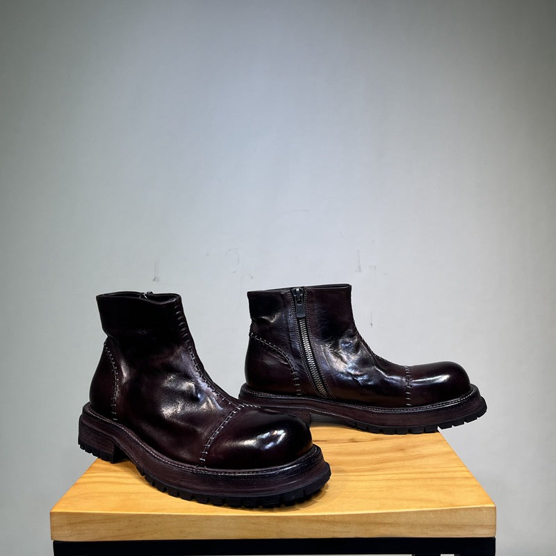 Men's Martin Thick Bottom Distressed Retro Platform Boots