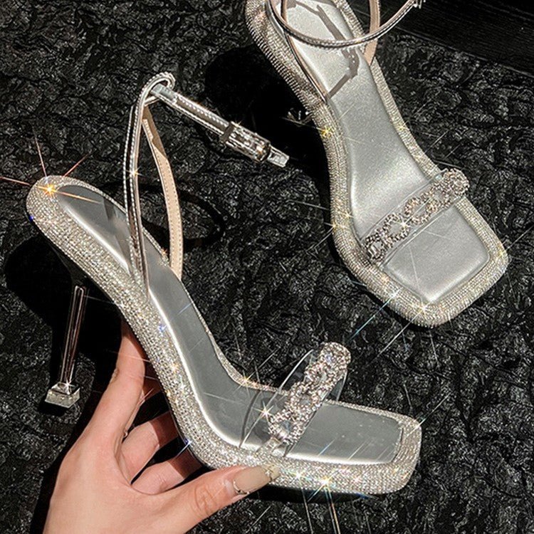 Women's Graceful Fashionable Starry Sky High Summer Heels