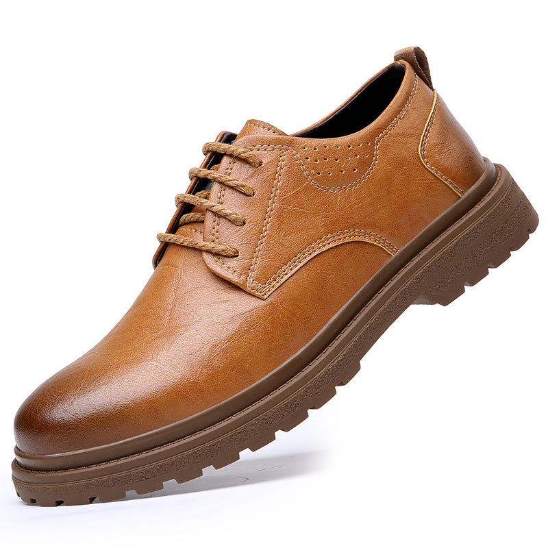 Men's Genuine Fashion Business Korean Style Big Leather Shoes