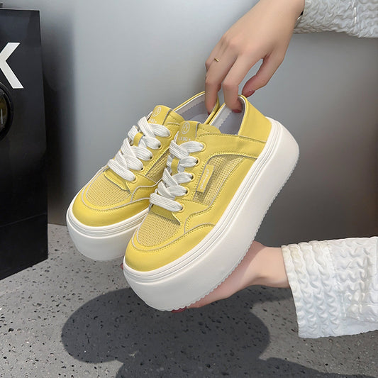 Women's Two-way White Summer Lightweight Comfortable Height Increasing Casual Shoes