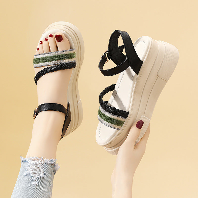 Women's Summer Fashion High-heeled Outdoor Wedge High-grade Sandals