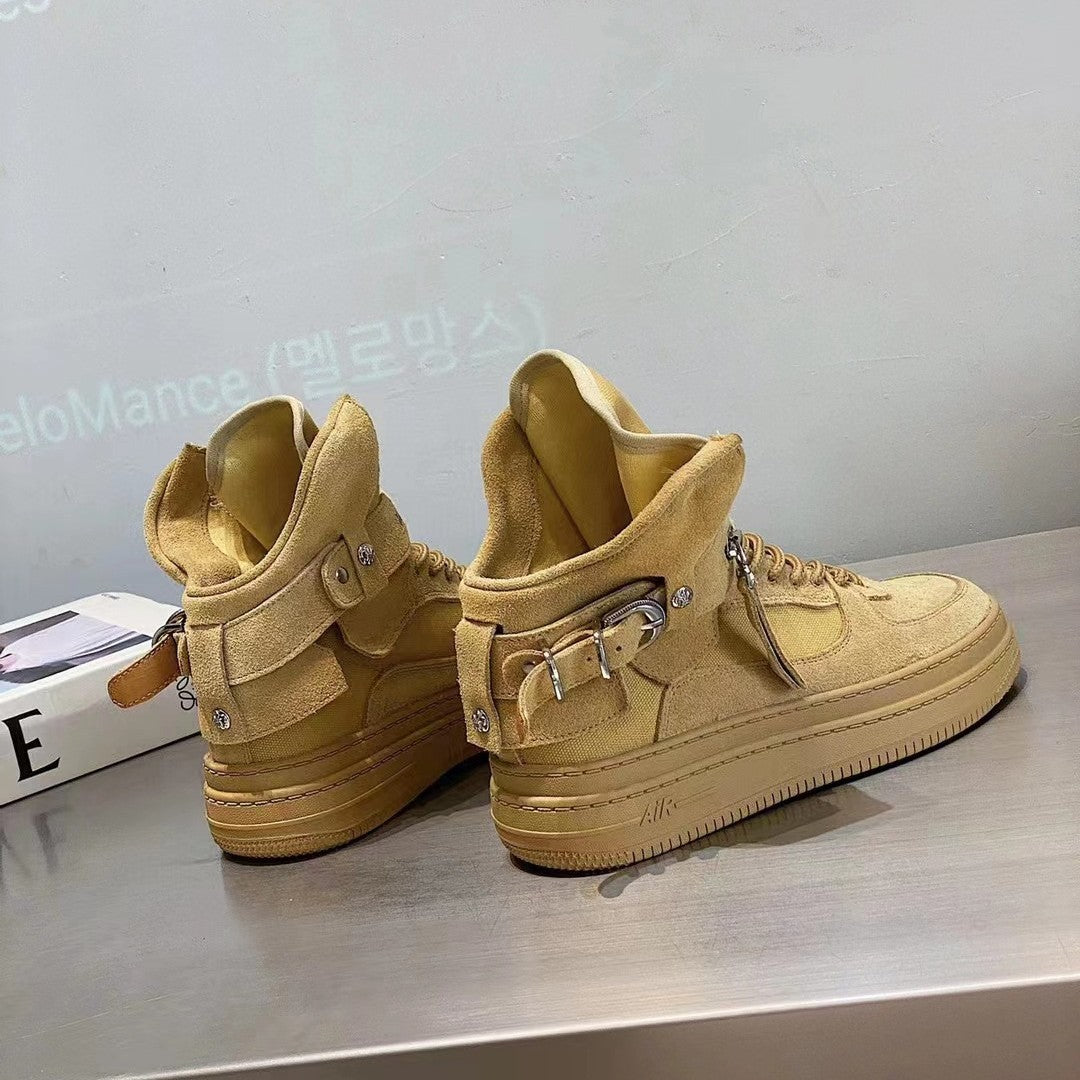 Women's Authentic White Versatile Sports Platform Fashionable Sneakers