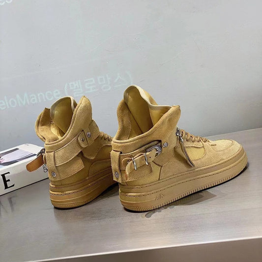 Women's Authentic White Versatile Sports Platform Fashionable Sneakers
