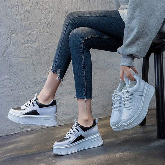 Women's White Spring Single-layer Fashionable Platform Comfortable Casual Shoes